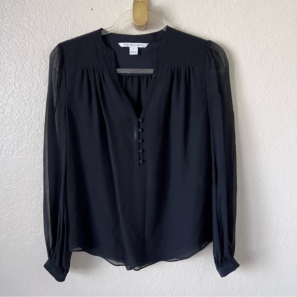 Diane Von Furstenberg DVF chloe silk top size 2